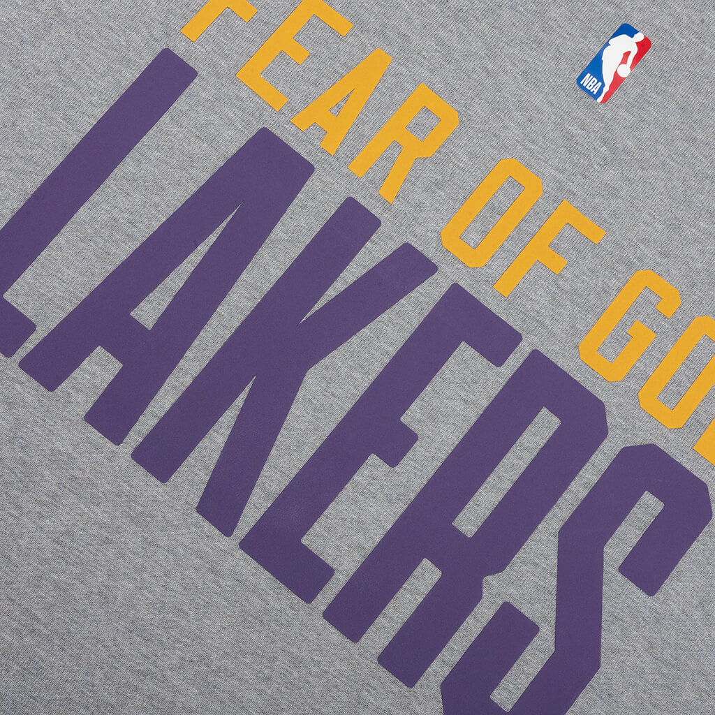 Fear of God Essentials x NBA Lakers 90's Tee - Concrete Heather - Image 3