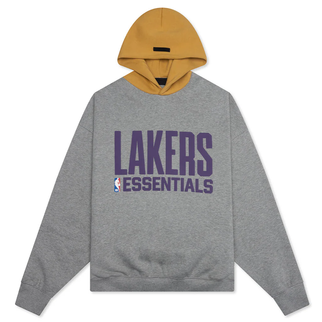 Fear of God Essentials x NBA Lakers Sport Hoodie - Concrete Heather/Canyon