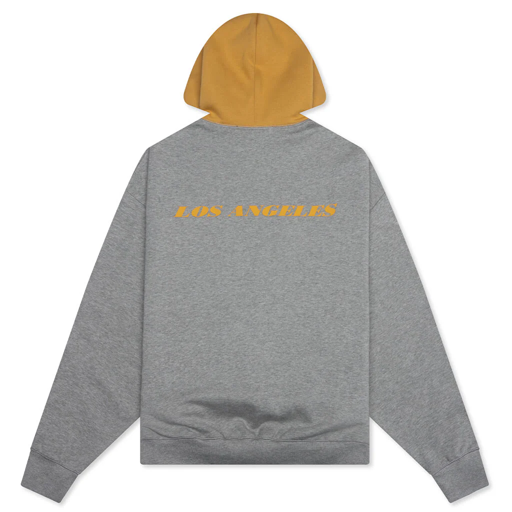 Fear of God Essentials x NBA Lakers Sport Hoodie - Concrete Heather/Canyon - Image 2