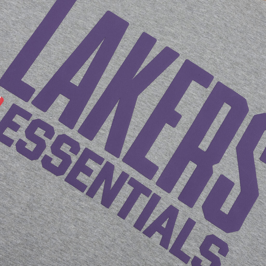 Fear of God Essentials x NBA Lakers Sport Hoodie - Concrete Heather/Canyon - Image 3