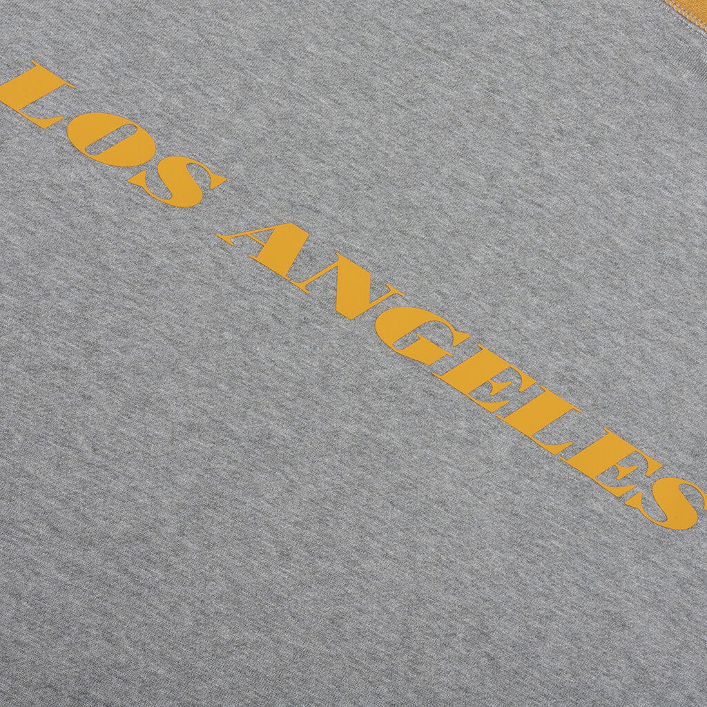 Fear of God Essentials x NBA Lakers Sport Hoodie - Concrete Heather/Canyon - Image 5