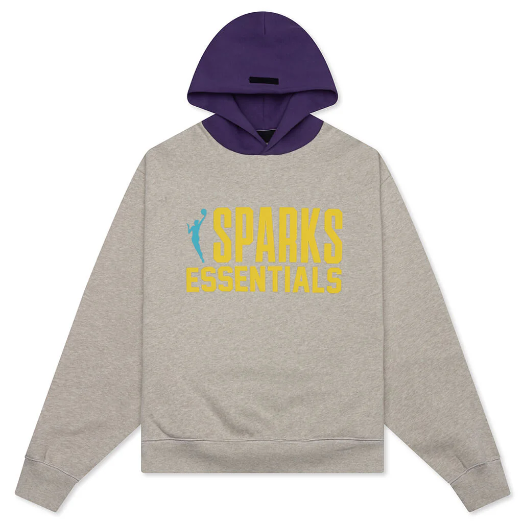 Fear of God Essentials x NBA Women's Sparks Classic Hoodie - Heather Stone/Purple Reign