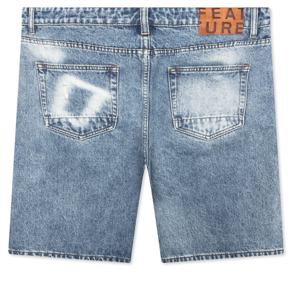 Berry Wide Denim Short - Vintage Med Blue - Image 2