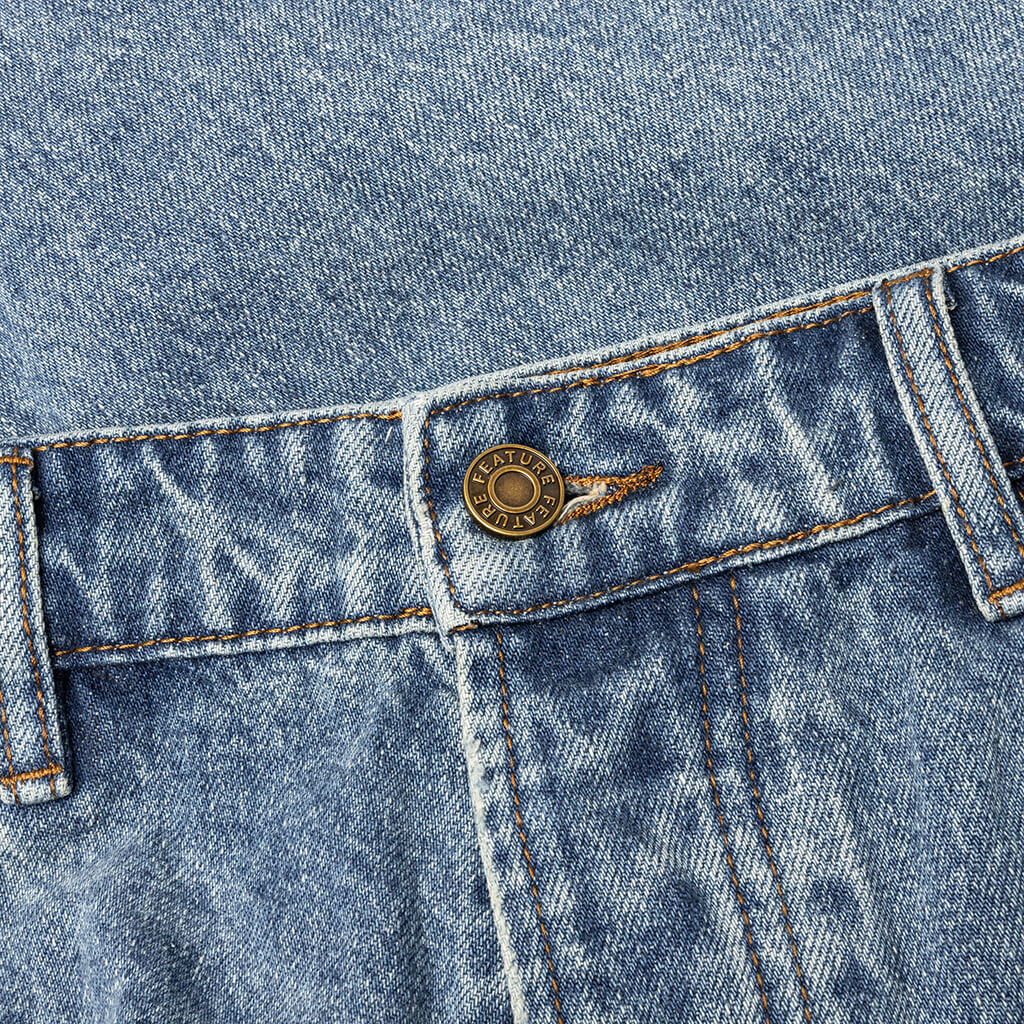 Berry Wide Denim Short - Vintage Med Blue - Image 3