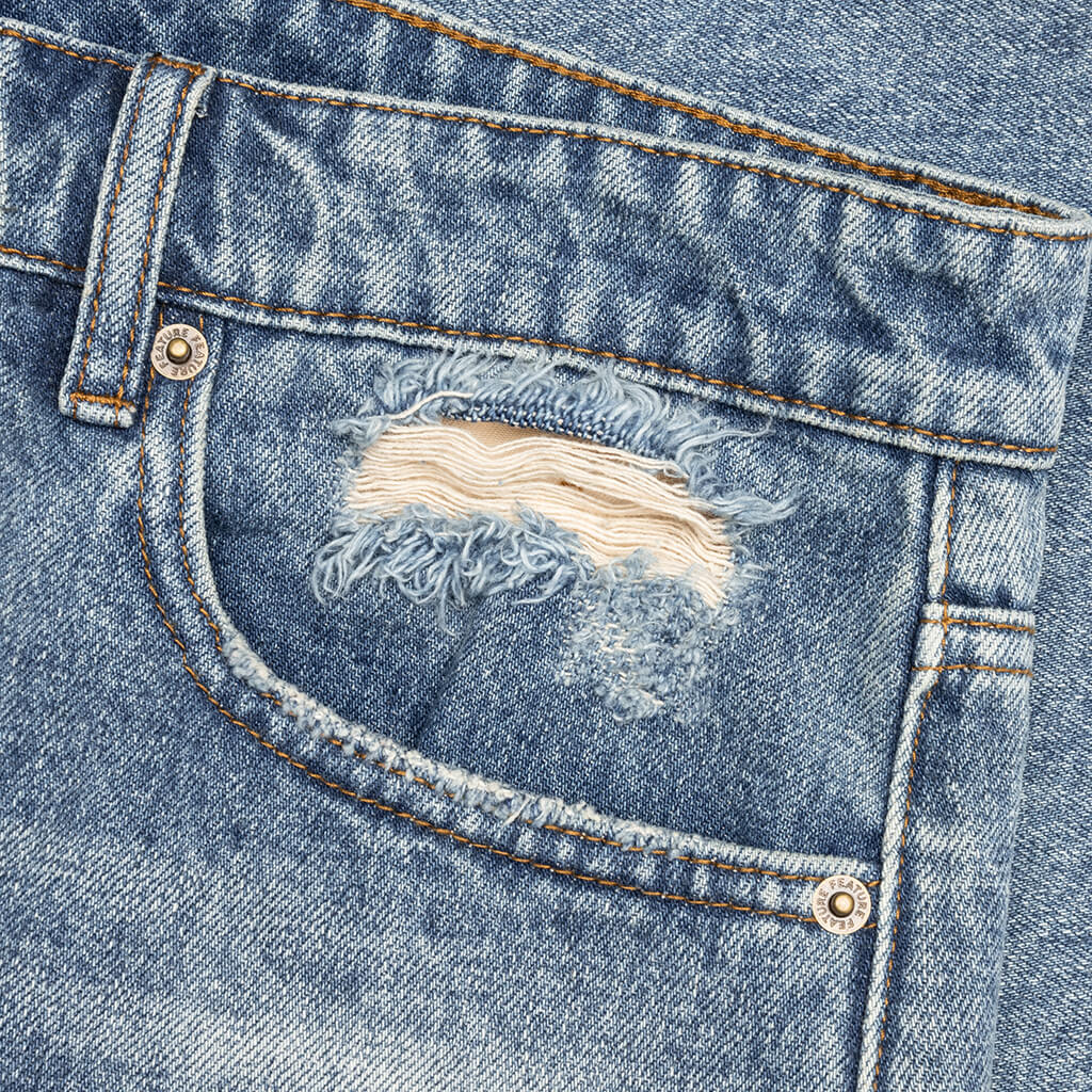 Berry Wide Denim Short - Vintage Med Blue - Image 6