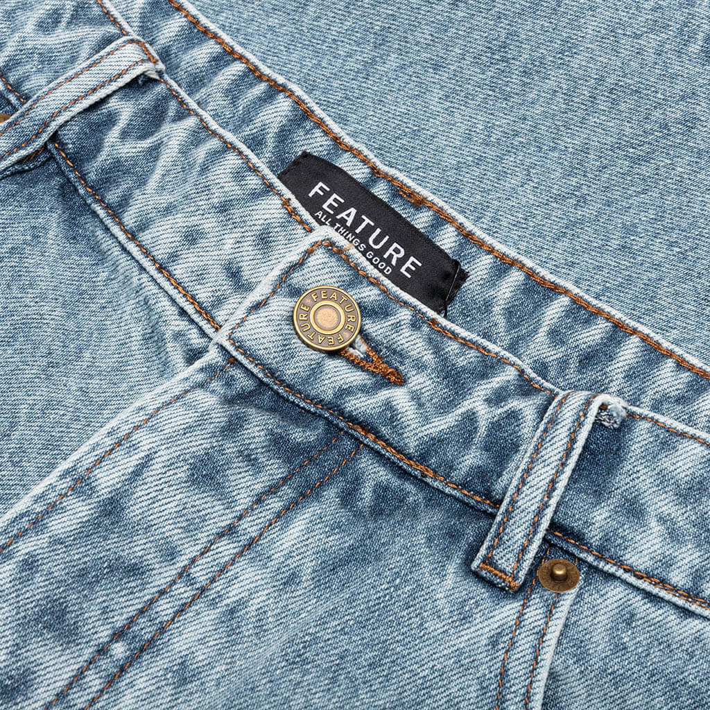 Berry Wide Denim Short - Washed Medium Blue - Image 5