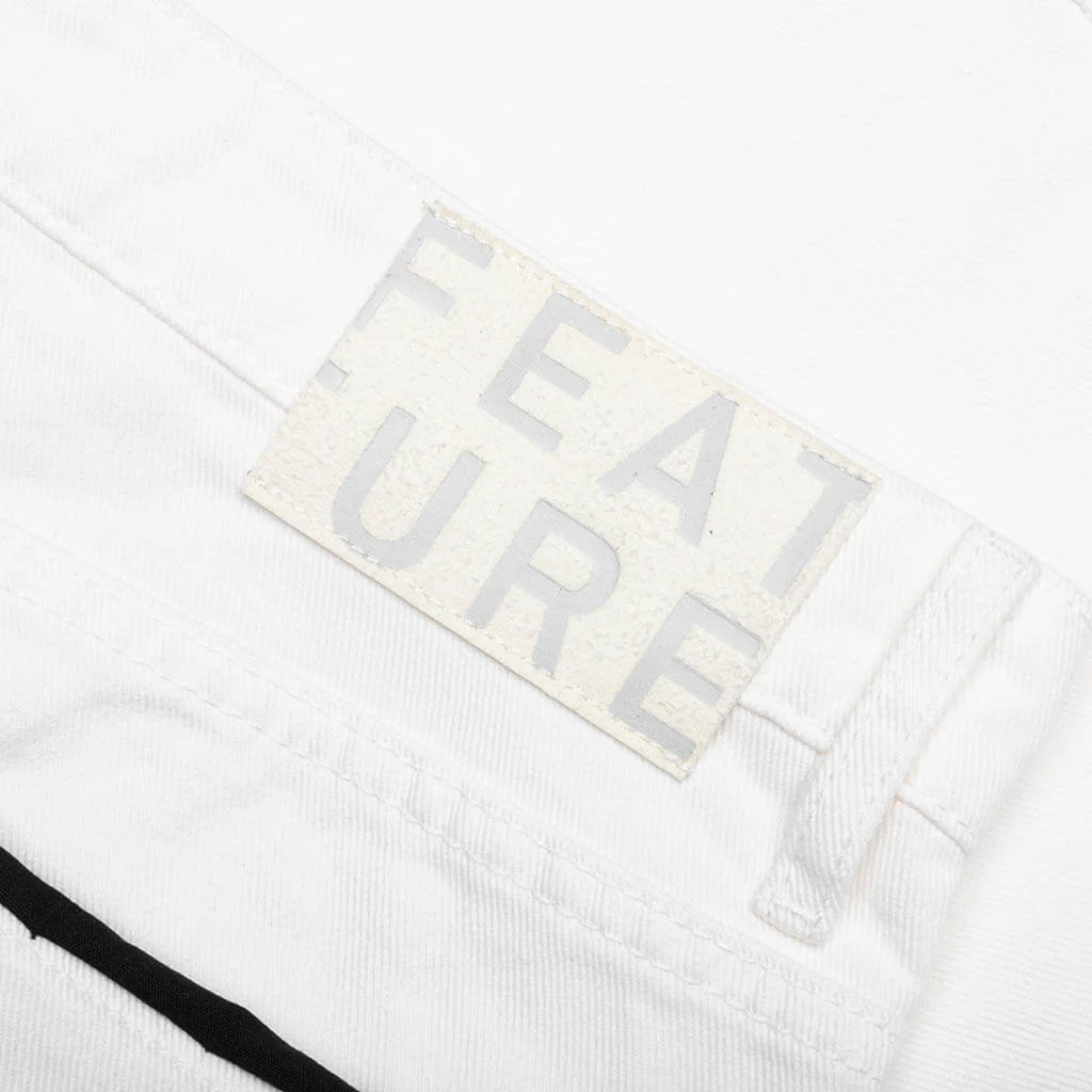 Berry Wide Denim Short - Washed White - Image 4