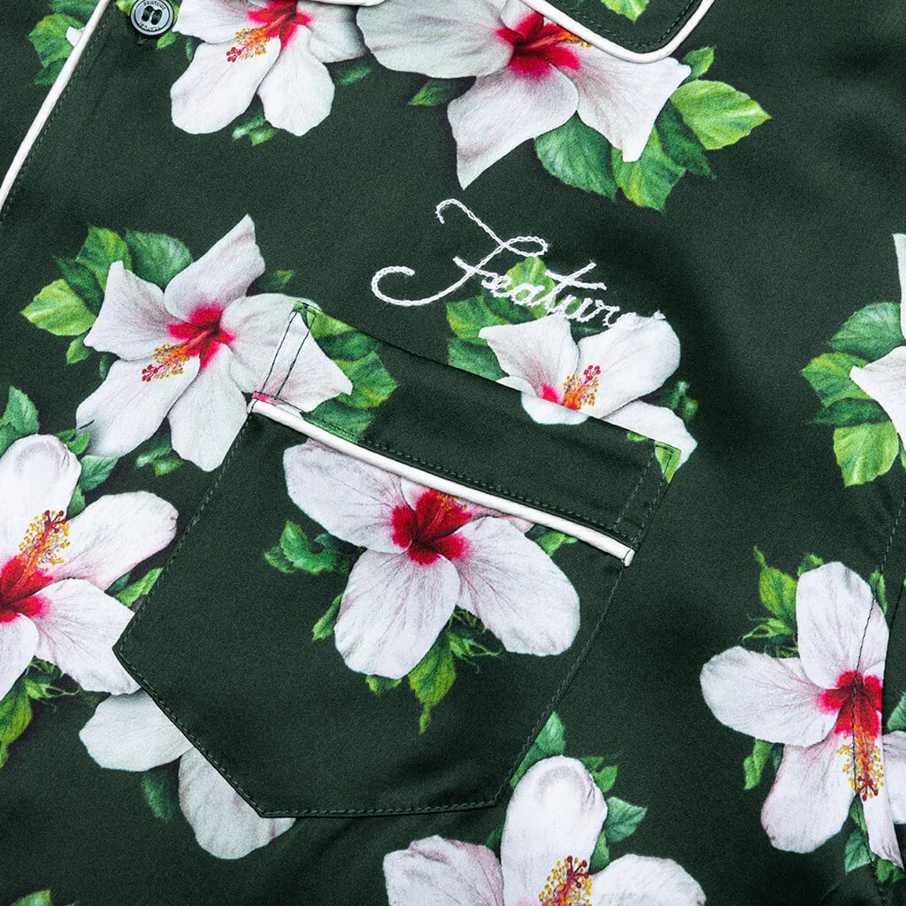 Howard Hawaiian Silk Shirt - Green - Image 4