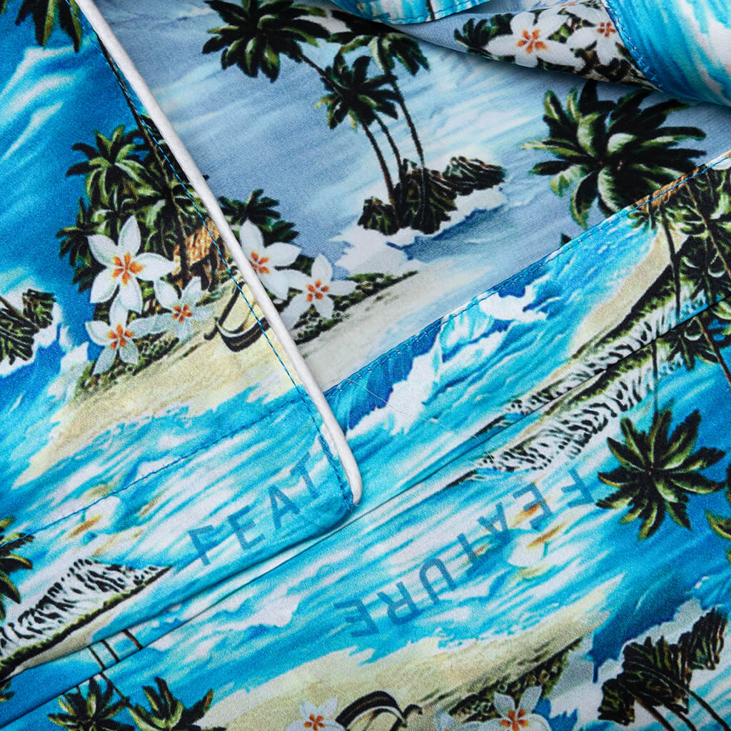 Hitchcock Hawaiian Silk Shirt - Blue - Image 7