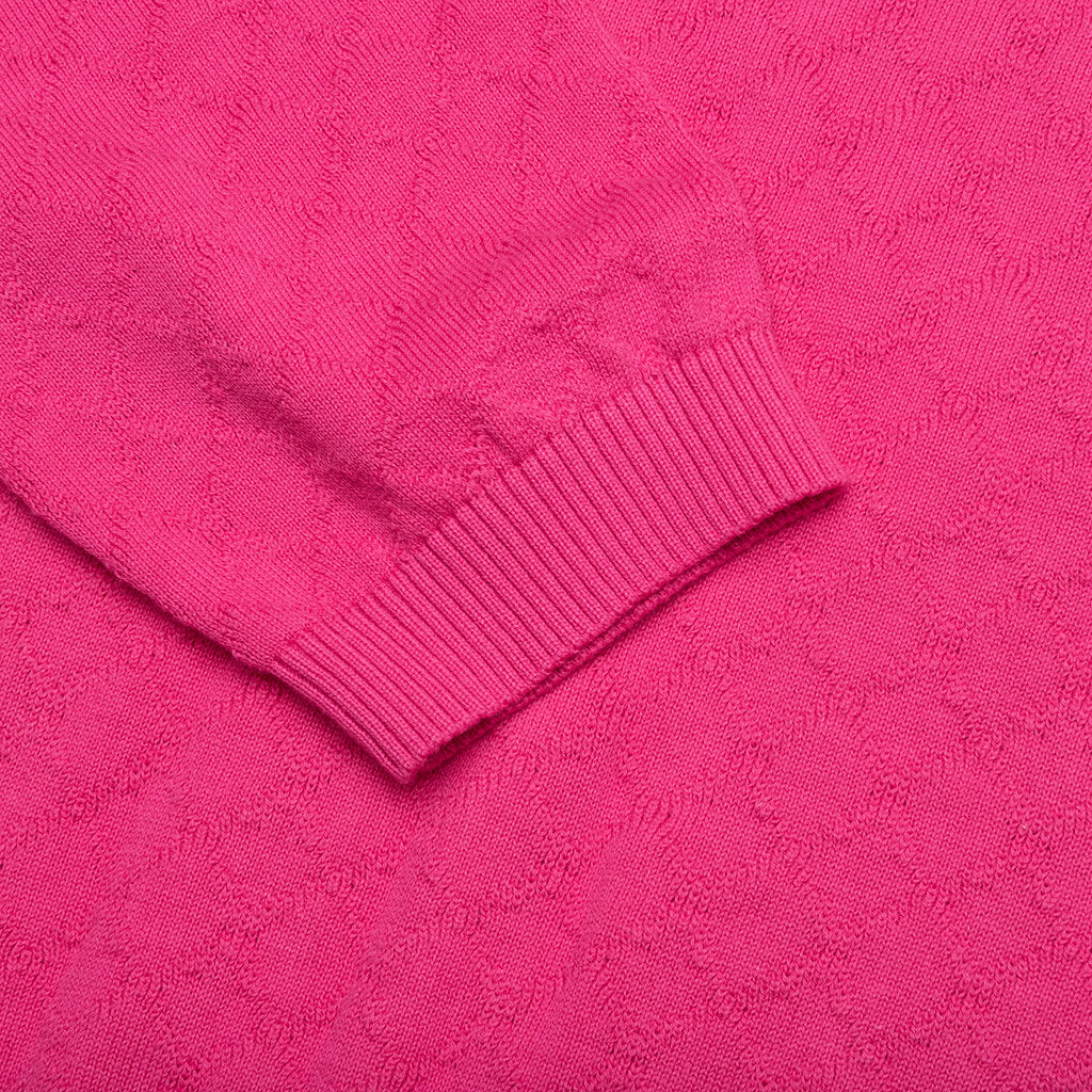 Hogan Pointelle Raglan Sleeve Sweater Polo - Coral - Image 5