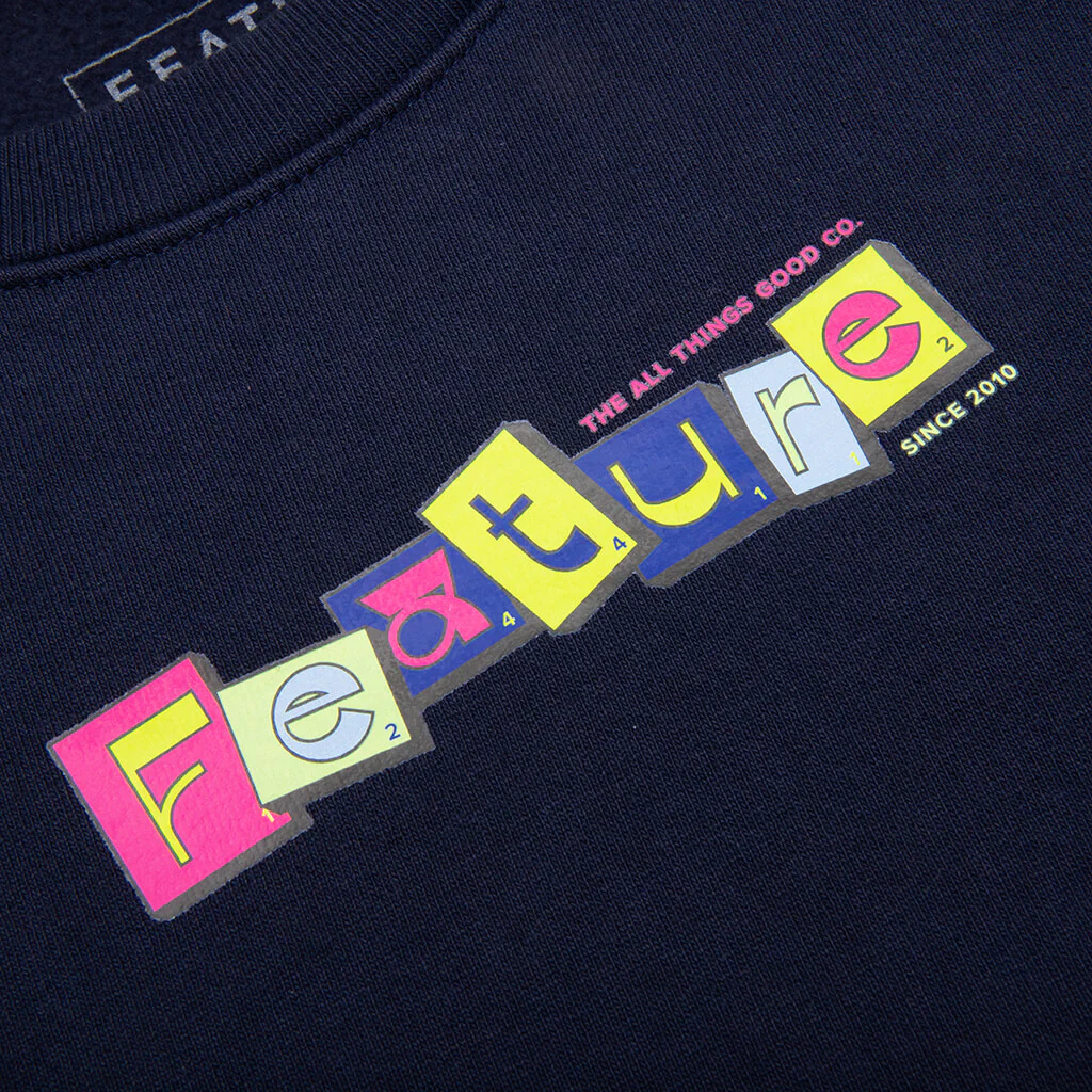 Kids Scrabble Crewneck - Navy - Image 4