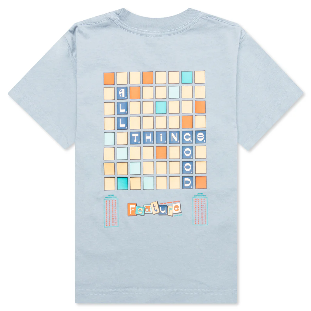 Kids Scrabble Tee - Clear Blue - Image 2