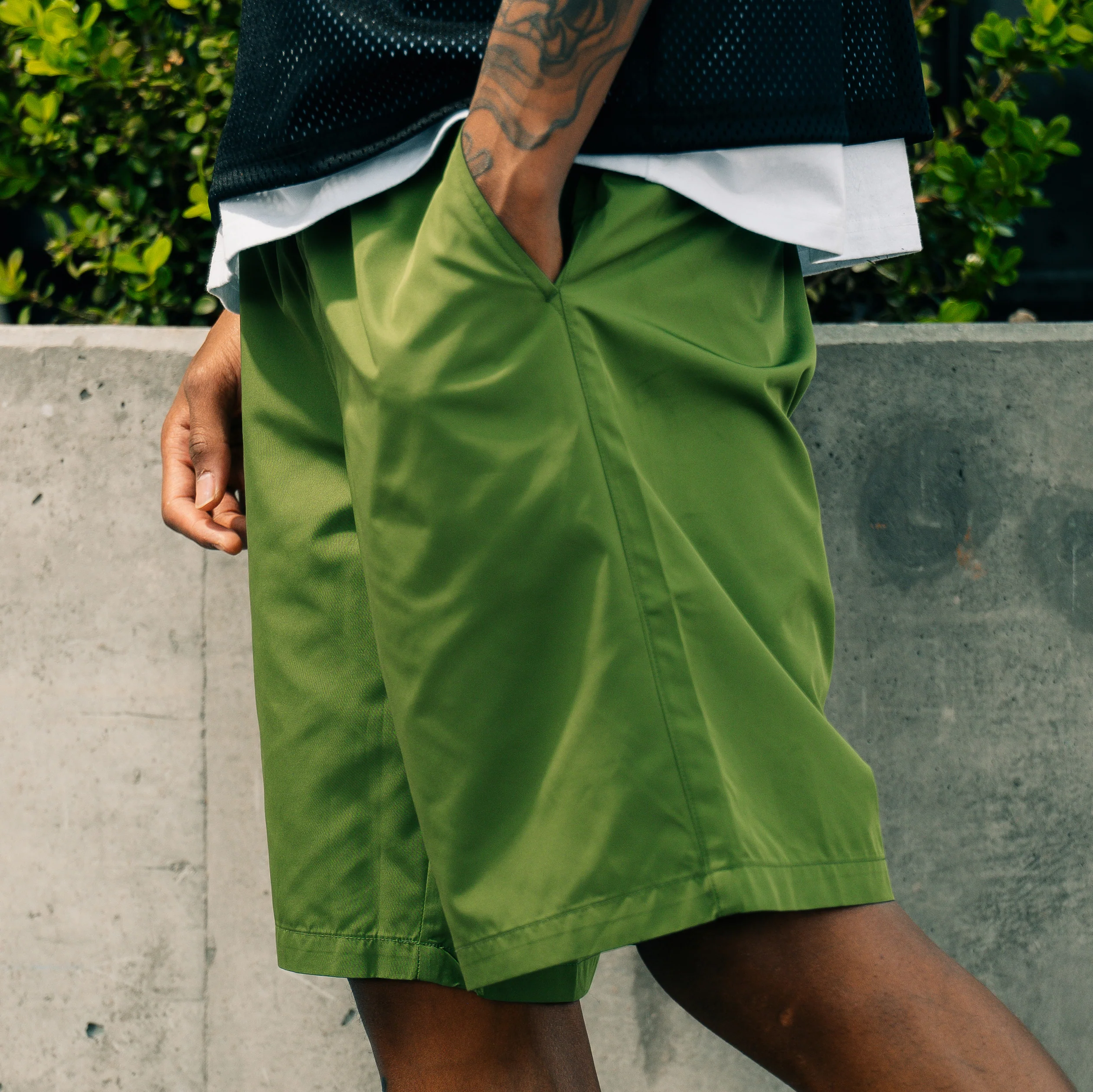 Andre Nylon Short - Olive - Image 7