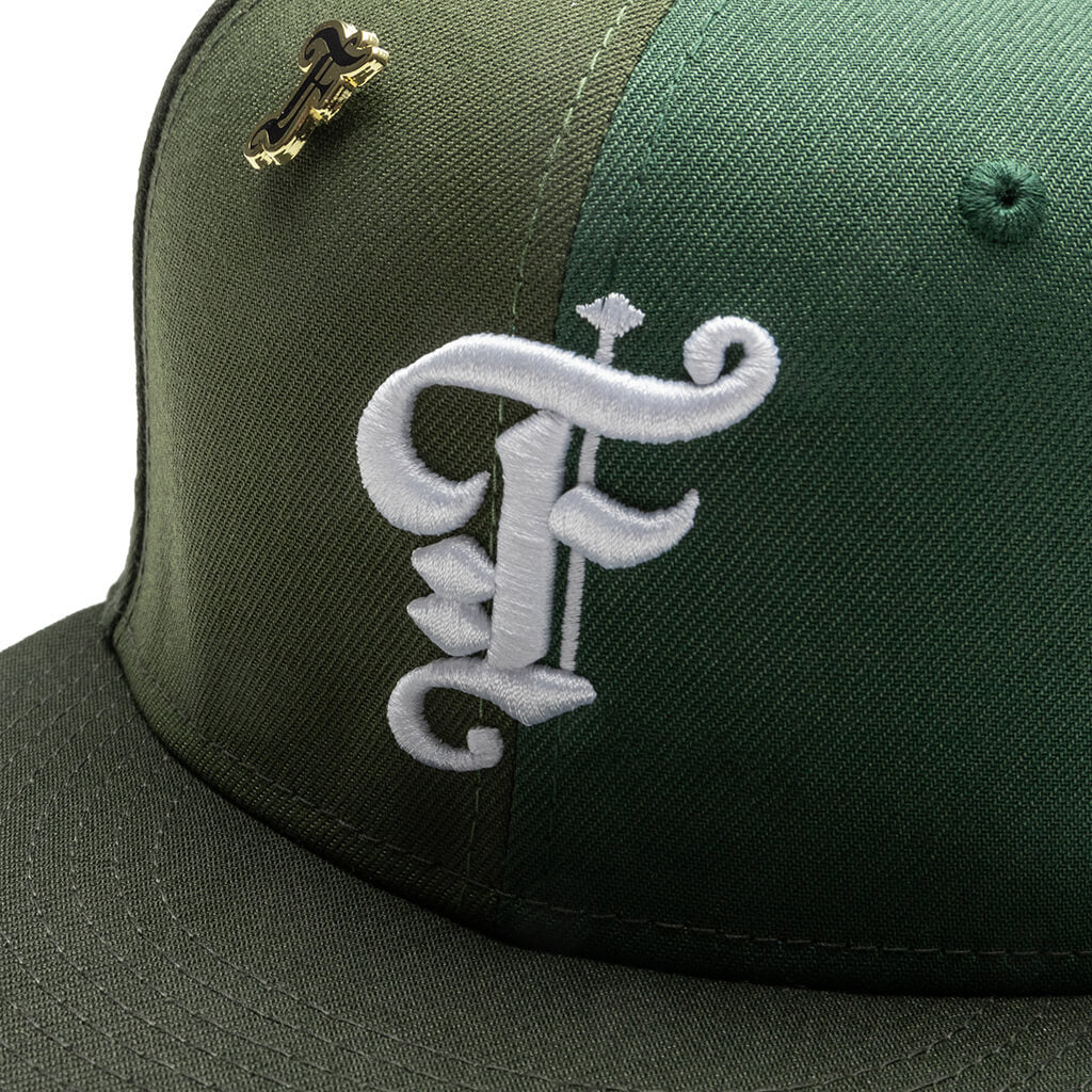Feature x New Era Old English F Fitted "Multi Panel" - Green - Image 2