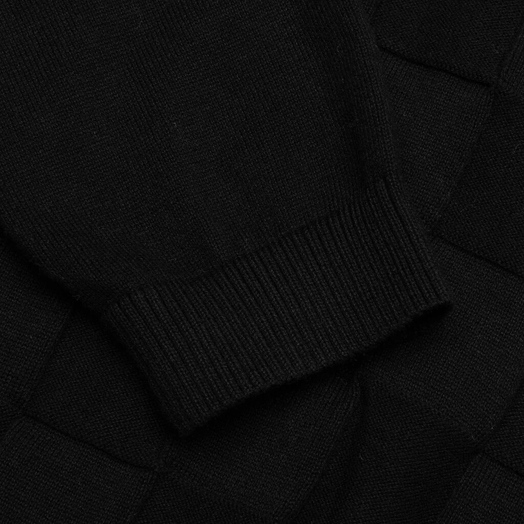 Palmer Checked L/S Sweater Polo - Tips Black - Image 5