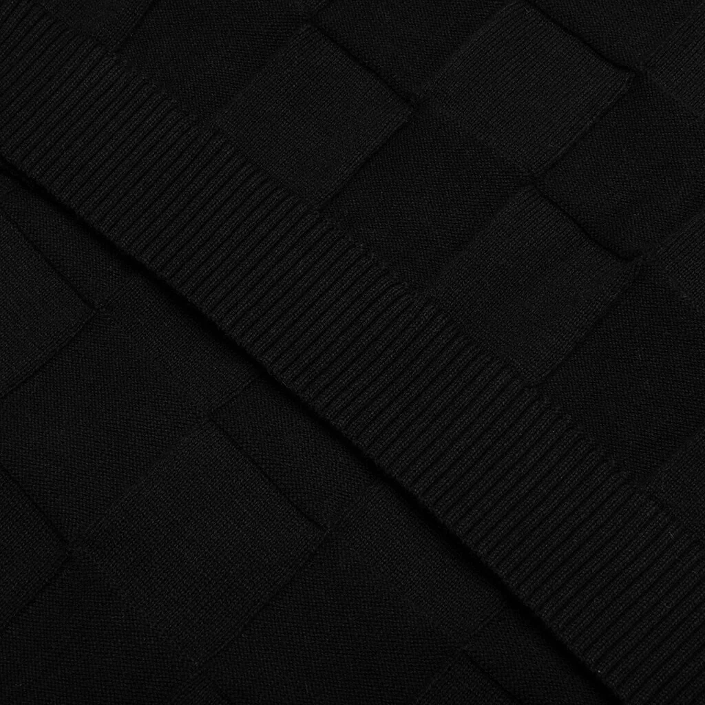 Palmer Checked L/S Sweater Polo - Tips Black - Image 6