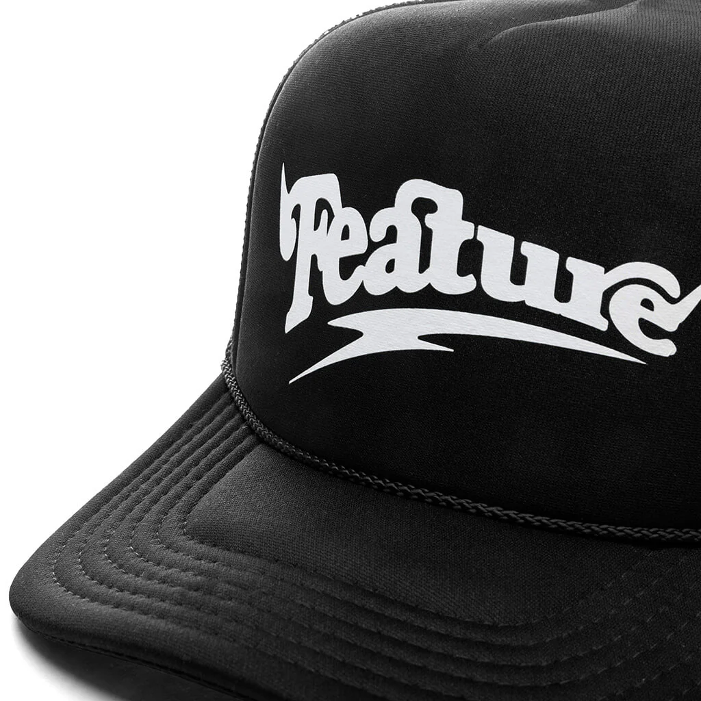 Spike Trucker Hat V2 - Black/White - Image 4