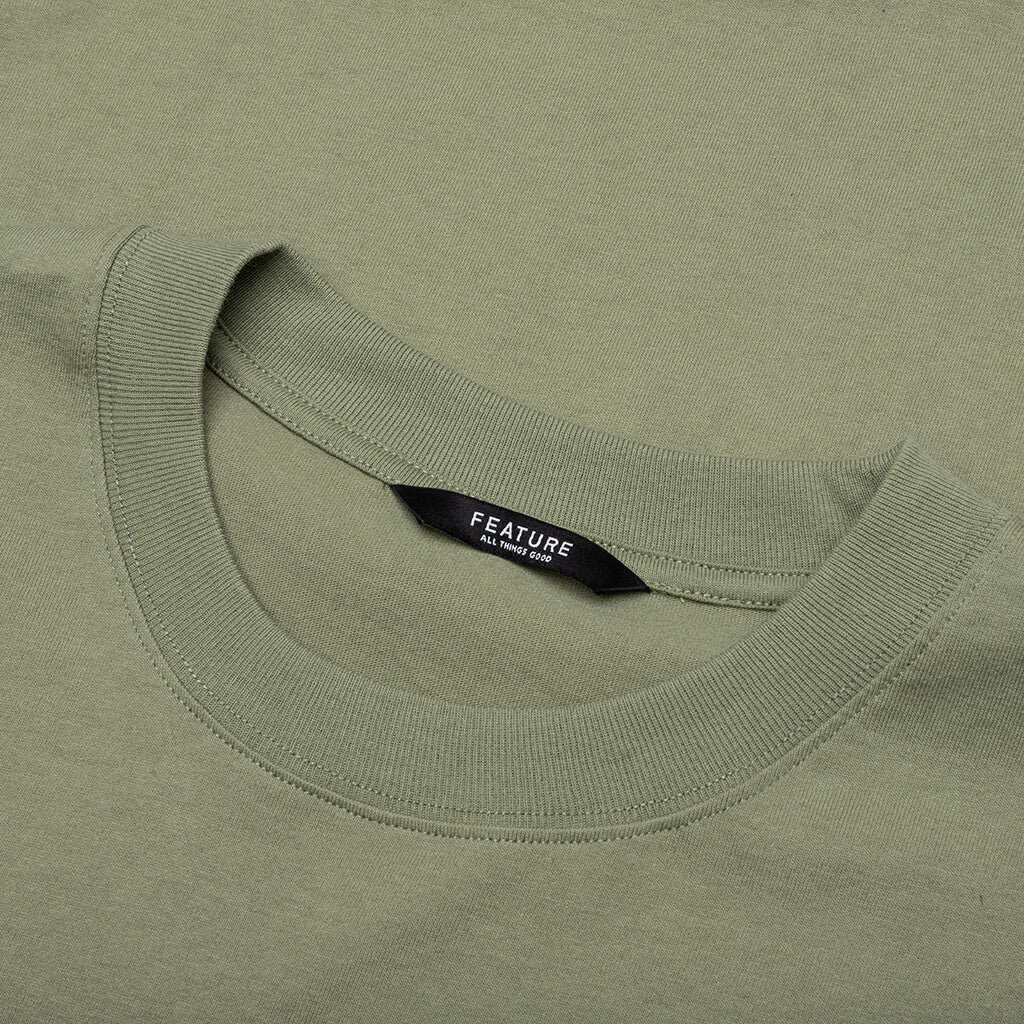 Feature x Wynn Plaza Tee - Oil Green - Image 5