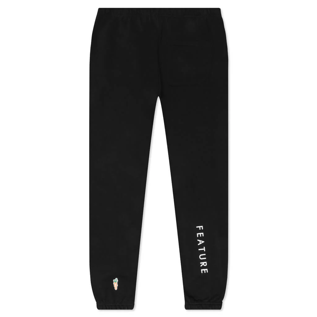 Feature x Carrots x Freddie Gibbs Rabbits Wordmark Sweatpant - Black - Image 2