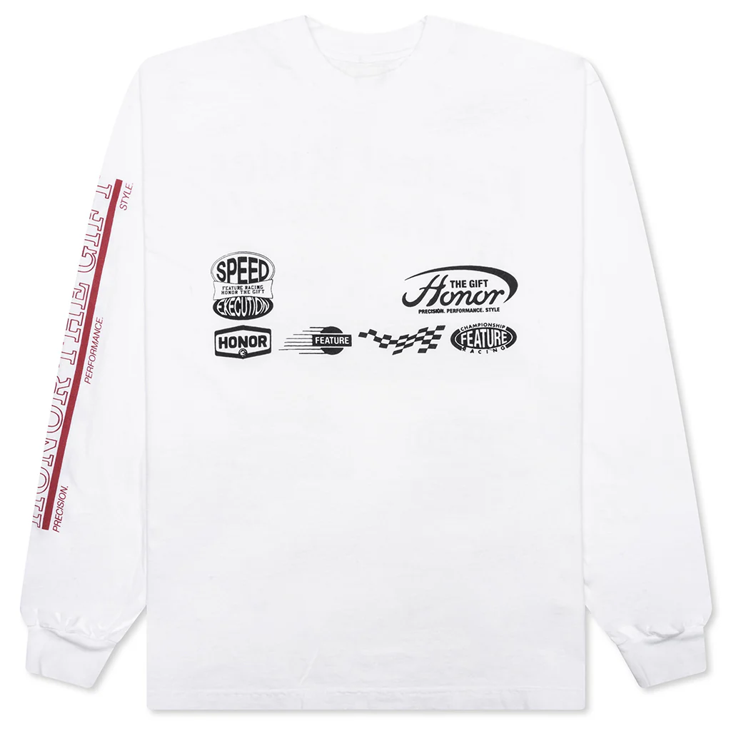 Feature x Honor The Gift Fastest Rides L/S Tee - White
