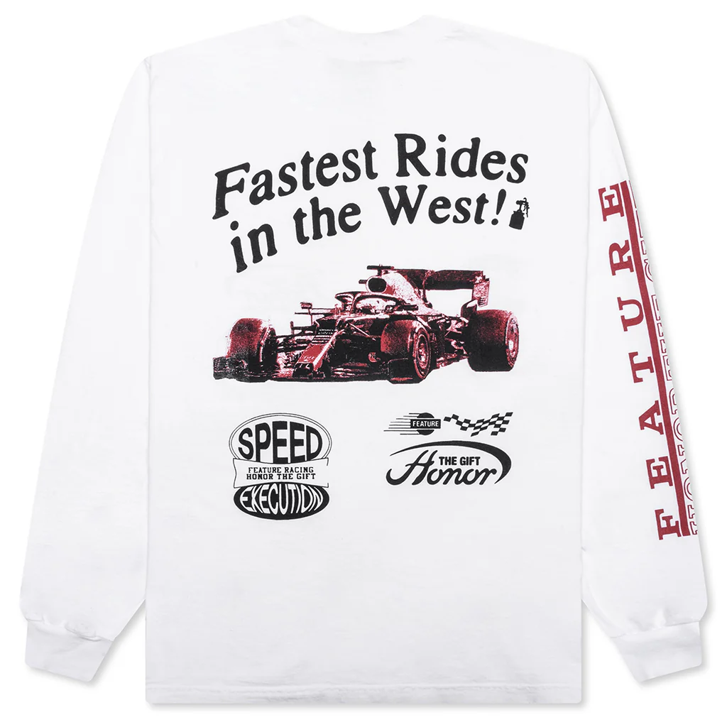 Feature x Honor The Gift Fastest Rides L/S Tee - White - Image 2