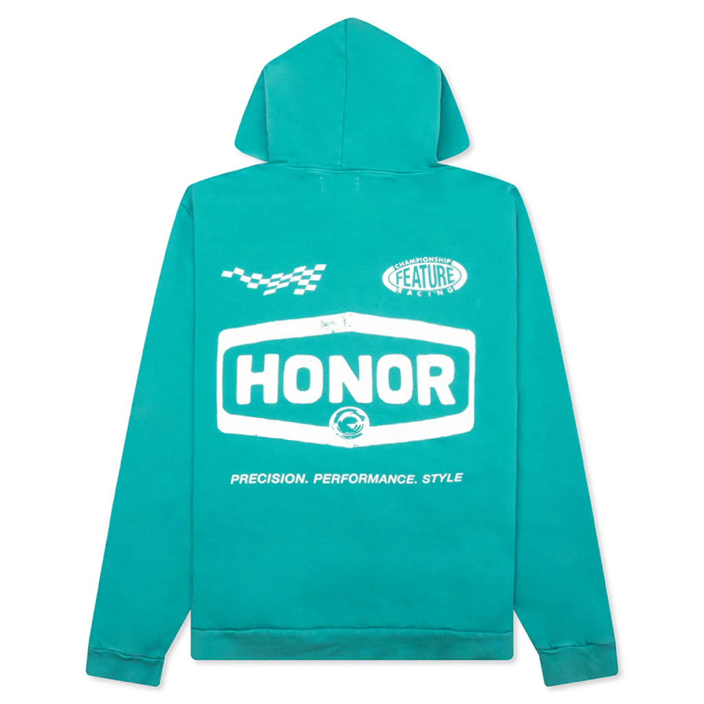 Feature x Honor The Gift Racing Club Hoodie - Vintage Green - Image 2
