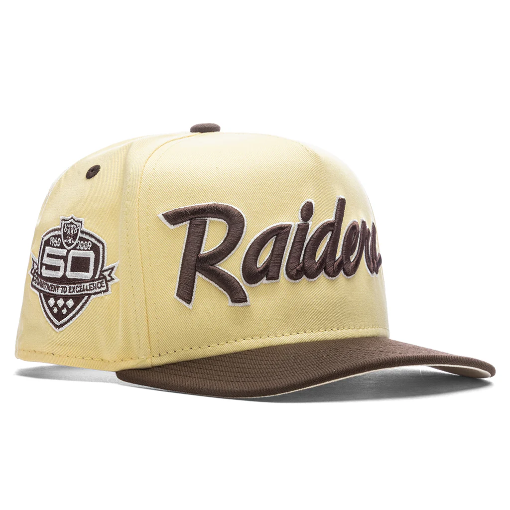 Feature x New Era 9FIFTY A-Frame Snapback Las Vegas Raiders - Soft Yellow/Walnut - Image 3