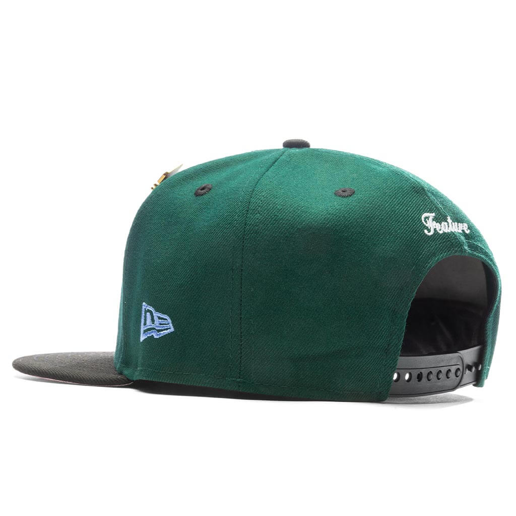 Feature x New Era Old English Plaza Snapback - Dark Green/Pink - Image 6