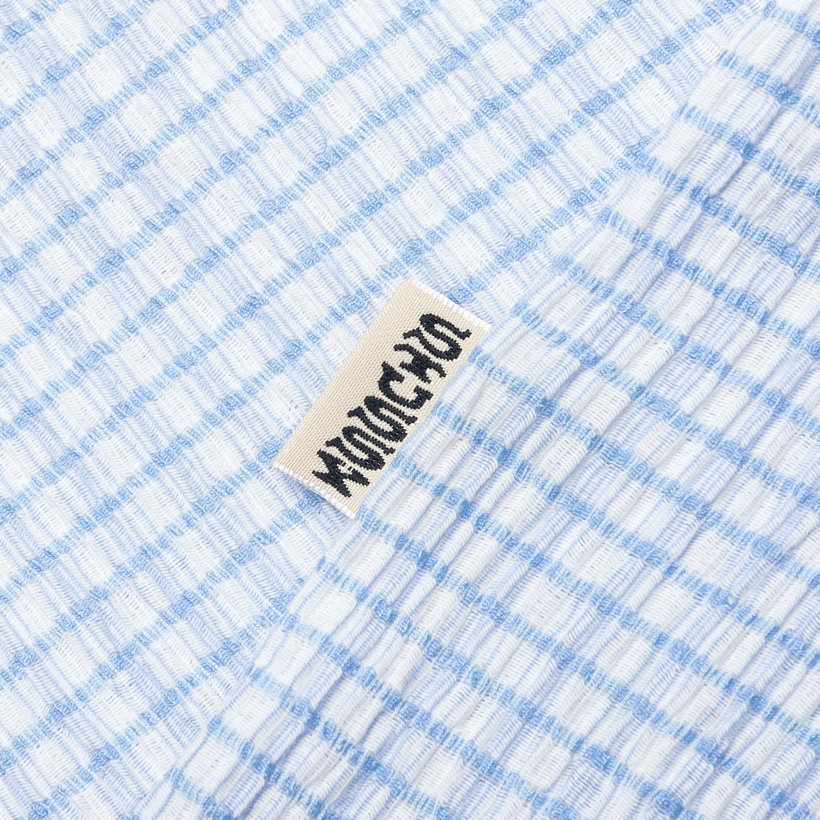 Flat Bottom Crinkled Shirt - Blue Check - Image 5