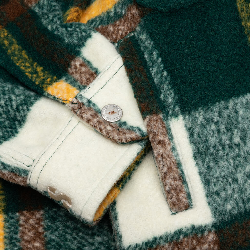 Folklore Plaid Work Jacket - Green - Image 5