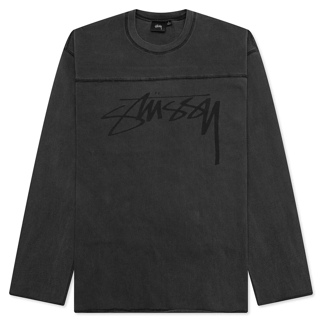 Football Crew Pigment Dyed - Washed Black