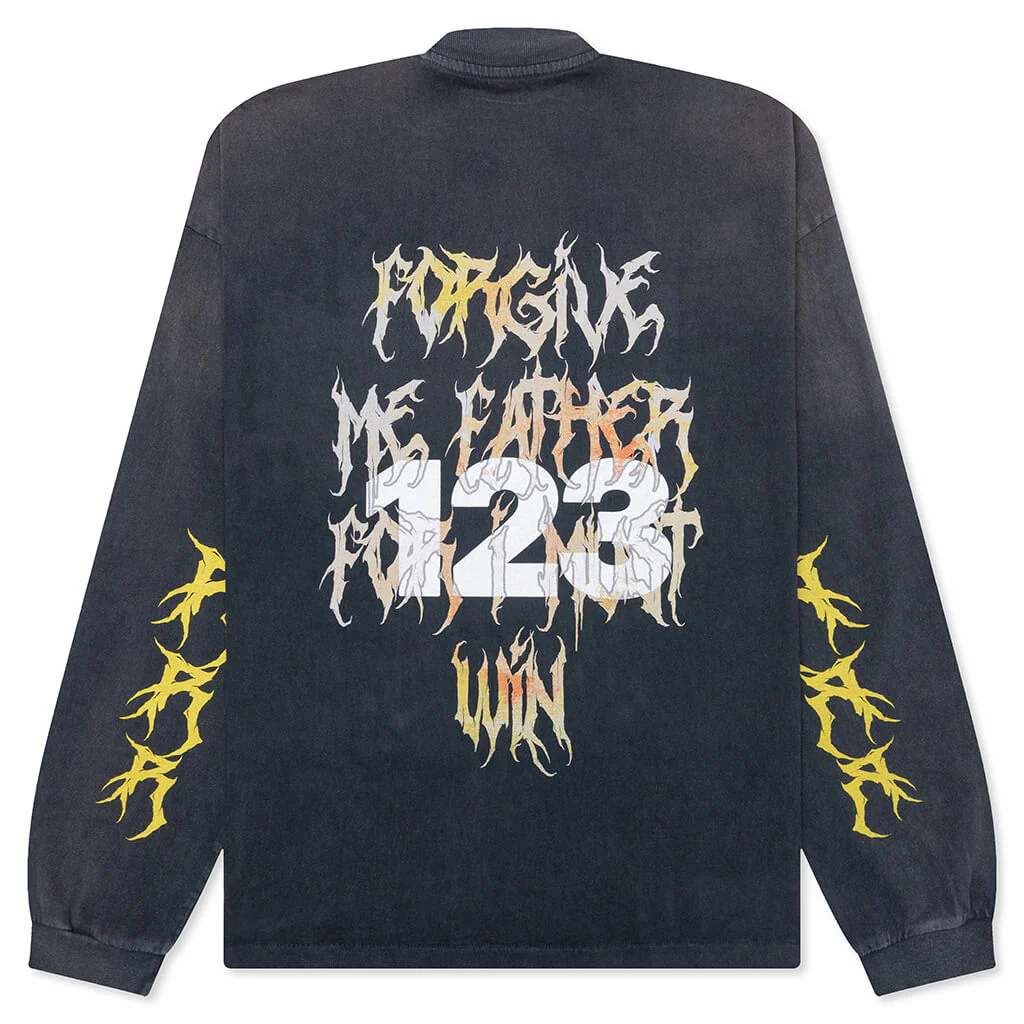Forgive Me Vintage L/S Tee - Vintage Black - Image 2