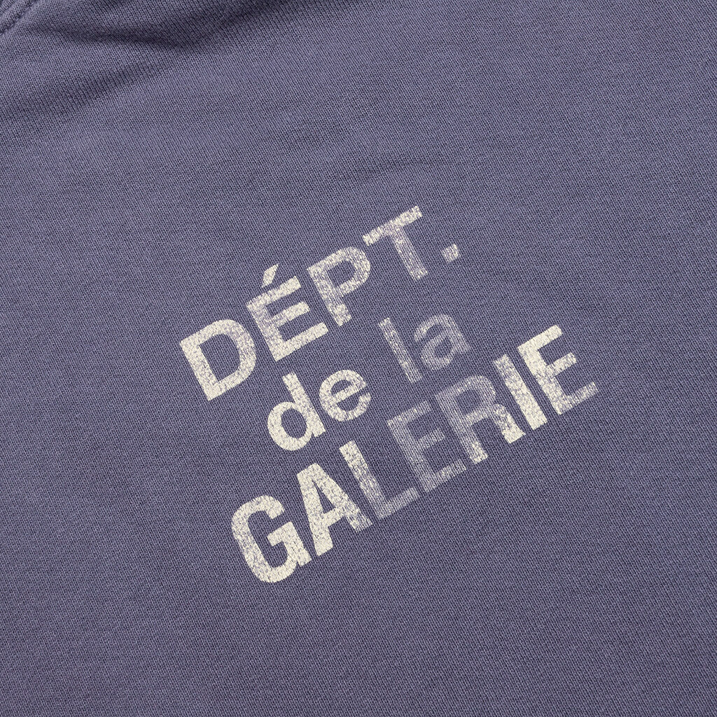 French Logo Vintage Hoodie - Vintage Washed Navy - Image 3