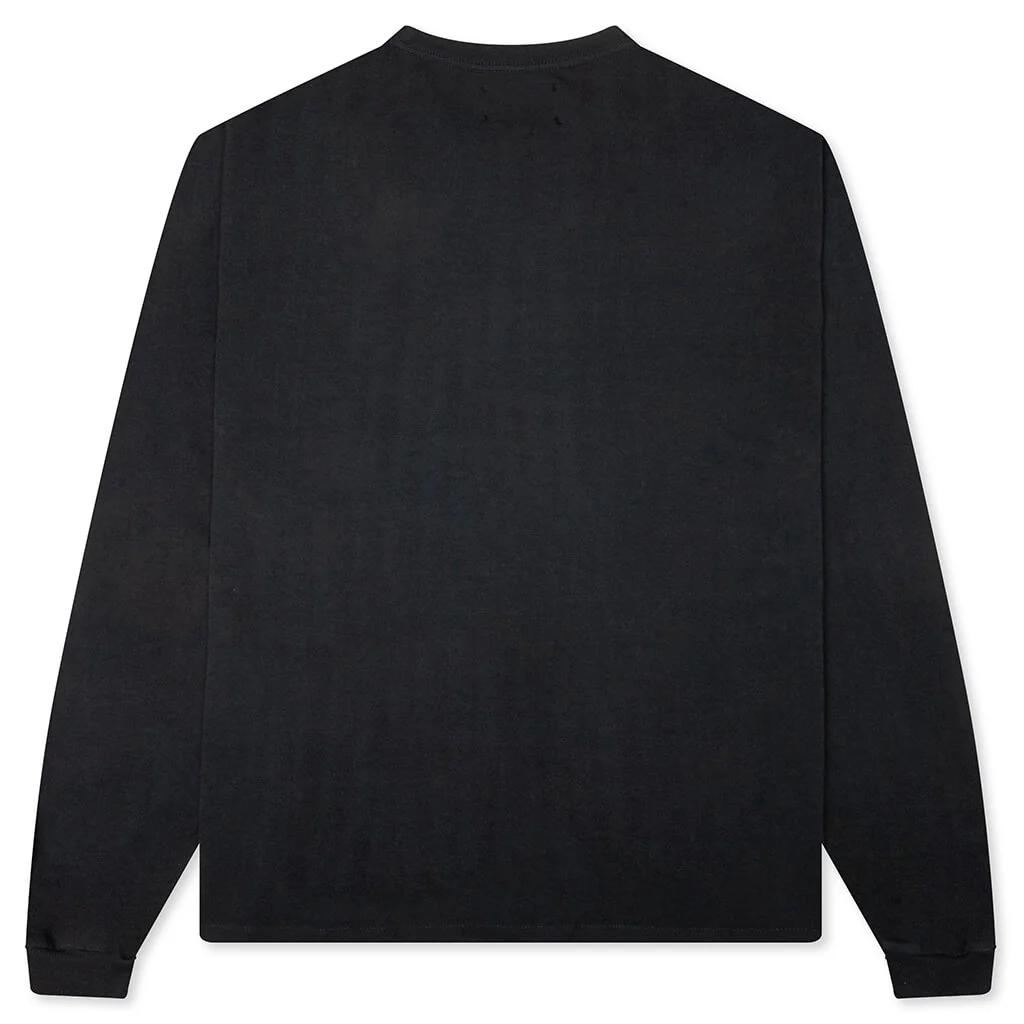 French Logo Lux L/S Tee - Washed Black - Image 2