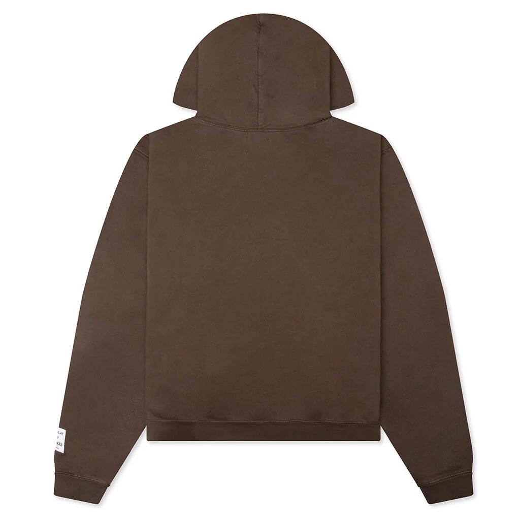 French Logo Painted Hoodie - Sepia - Image 2