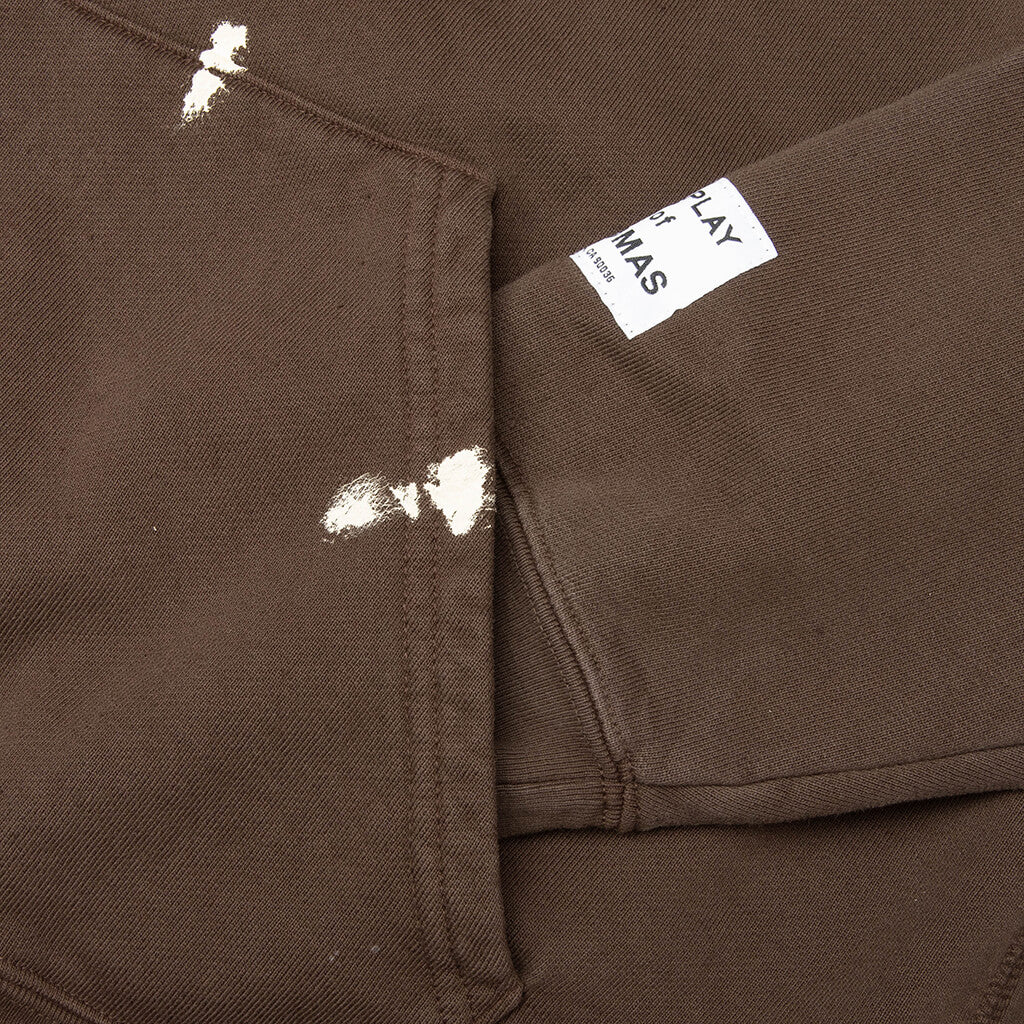 French Logo Painted Hoodie - Sepia - Image 4
