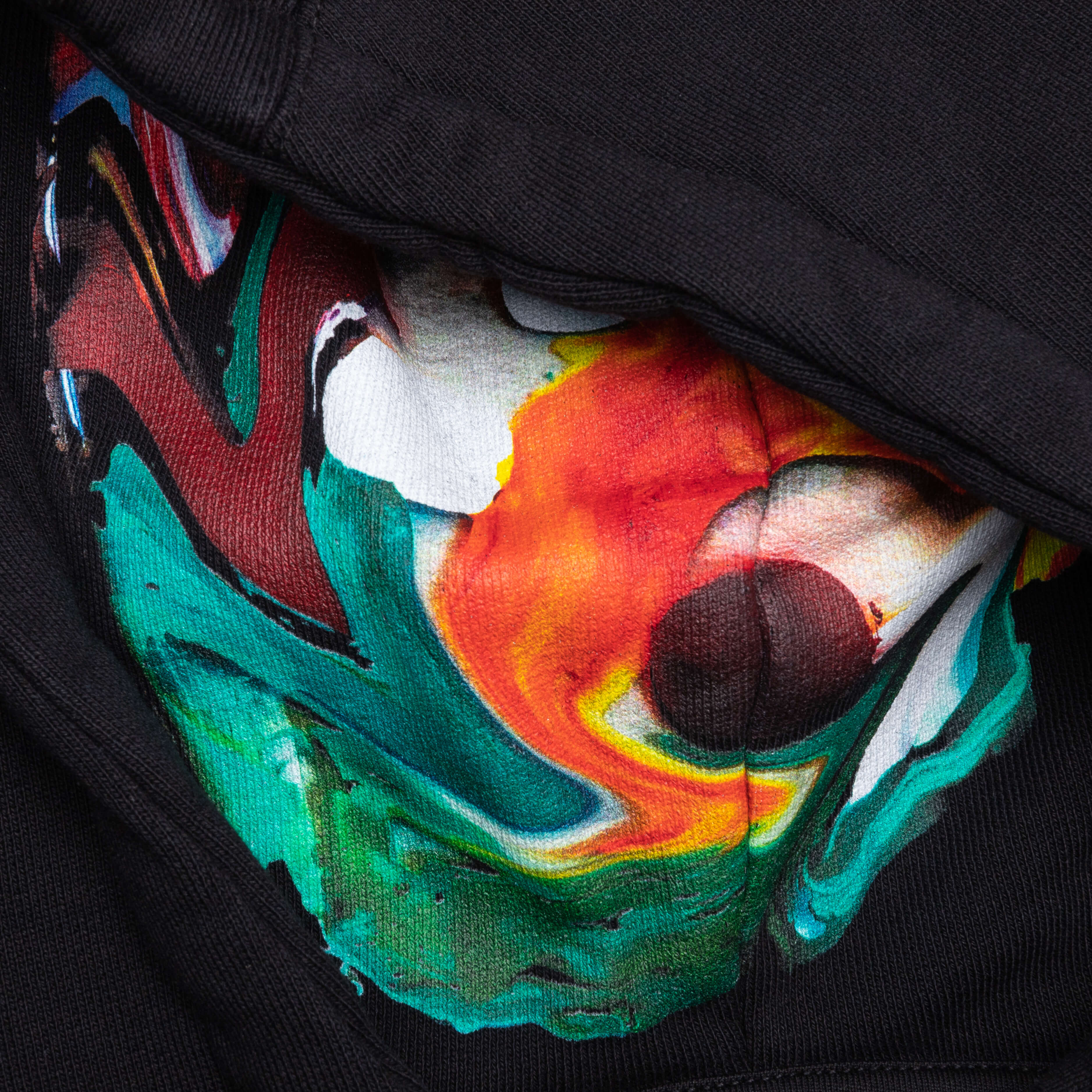 Psychedelic Boxy Fit Hoodie - Black - Image 3