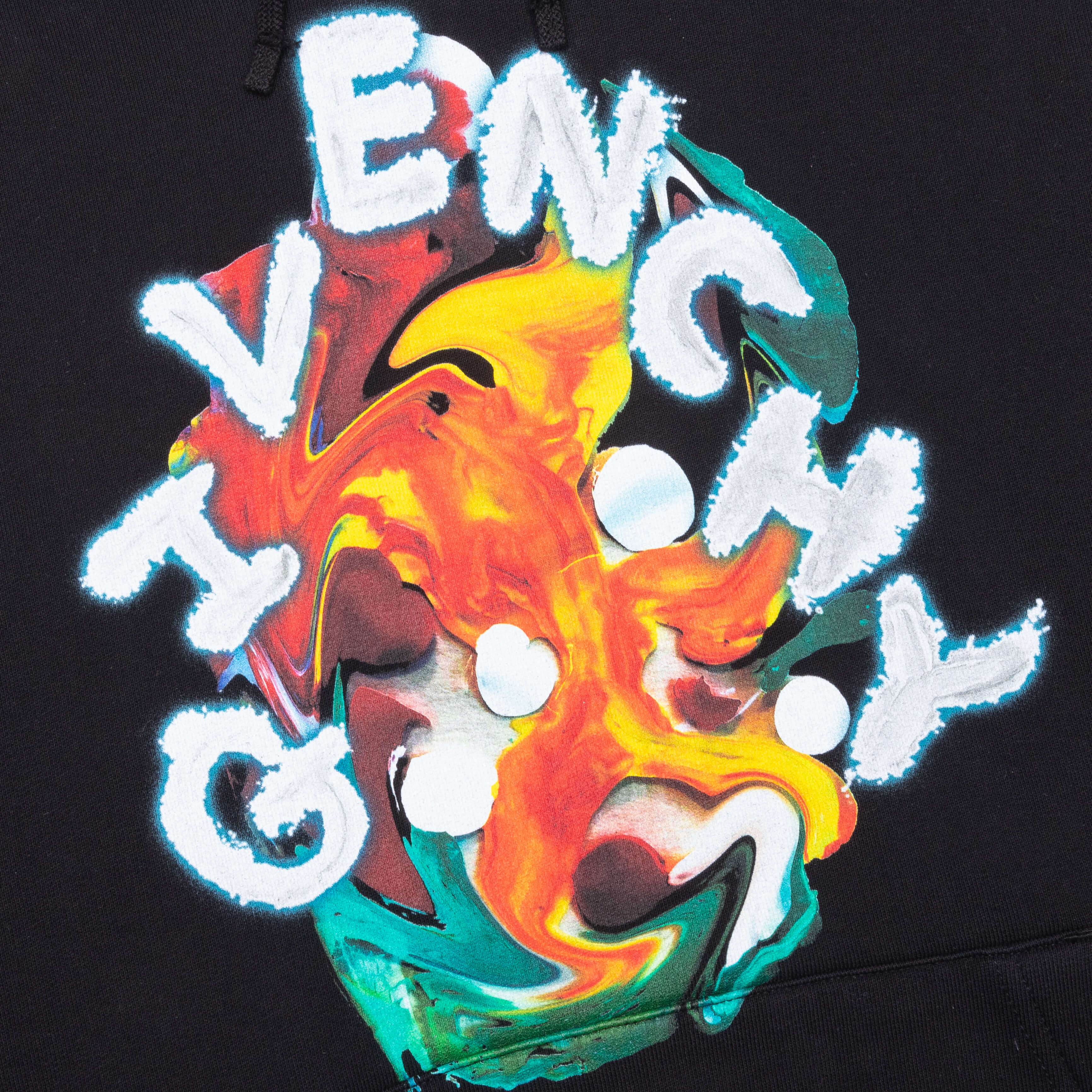 Psychedelic Boxy Fit Hoodie - Black - Image 4
