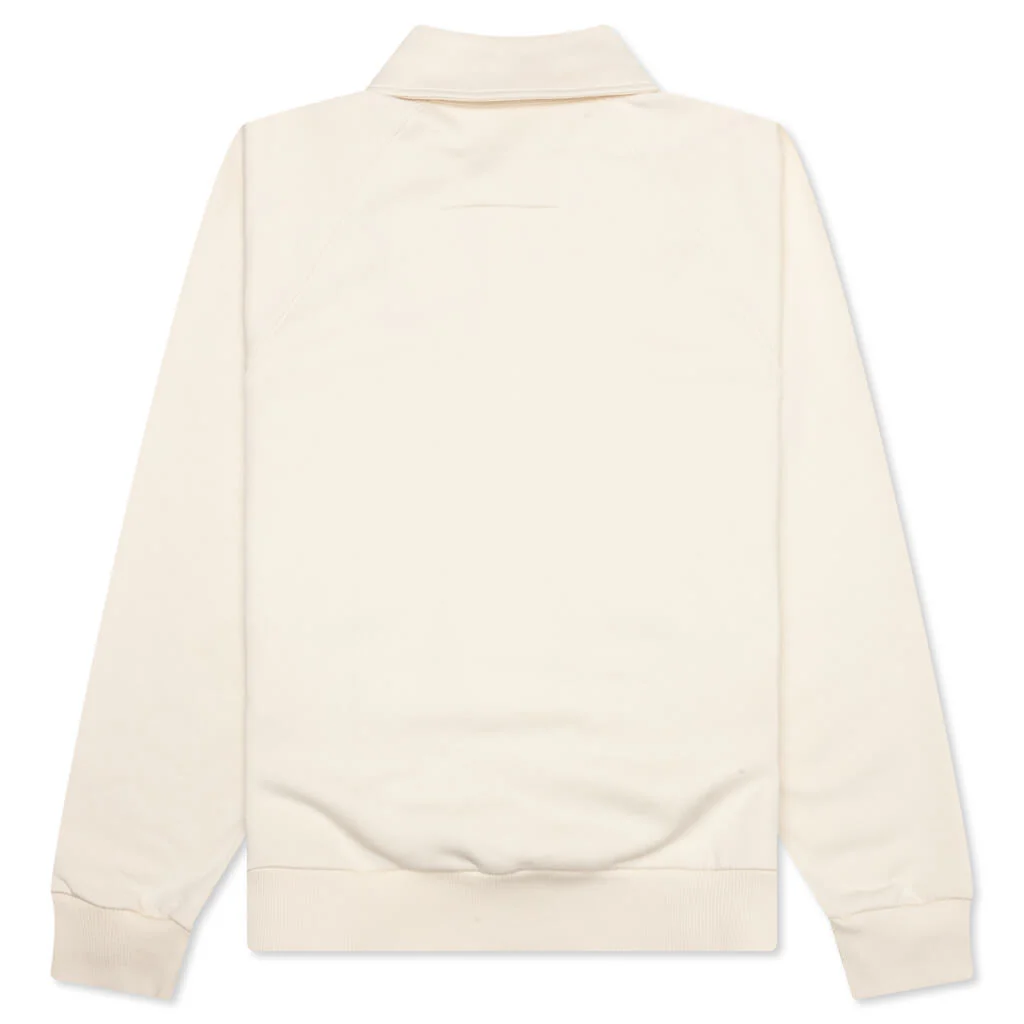 Buttoned Raglan Long Sleeve Sweatshirt - Ivory - Image 2