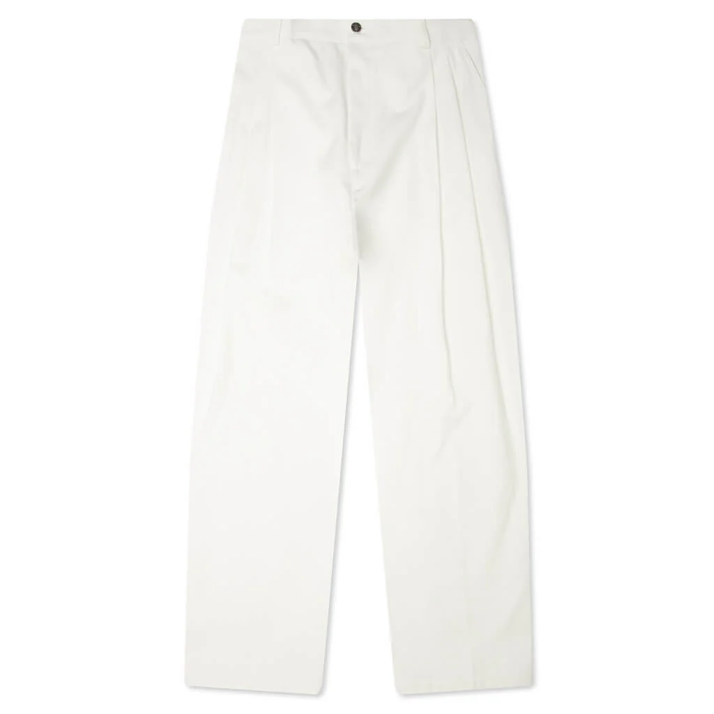 Double Pleat Trousers - Ivory
