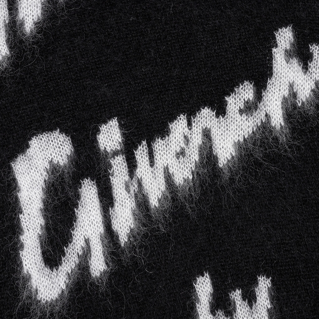 Intarsia Mohair and Wool Sweater - Black/White - Image 3
