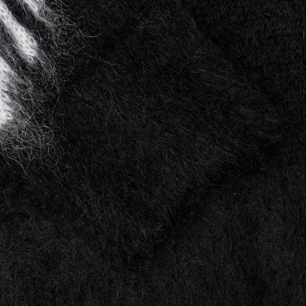 Intarsia Mohair and Wool Sweater - Black/White - Image 4