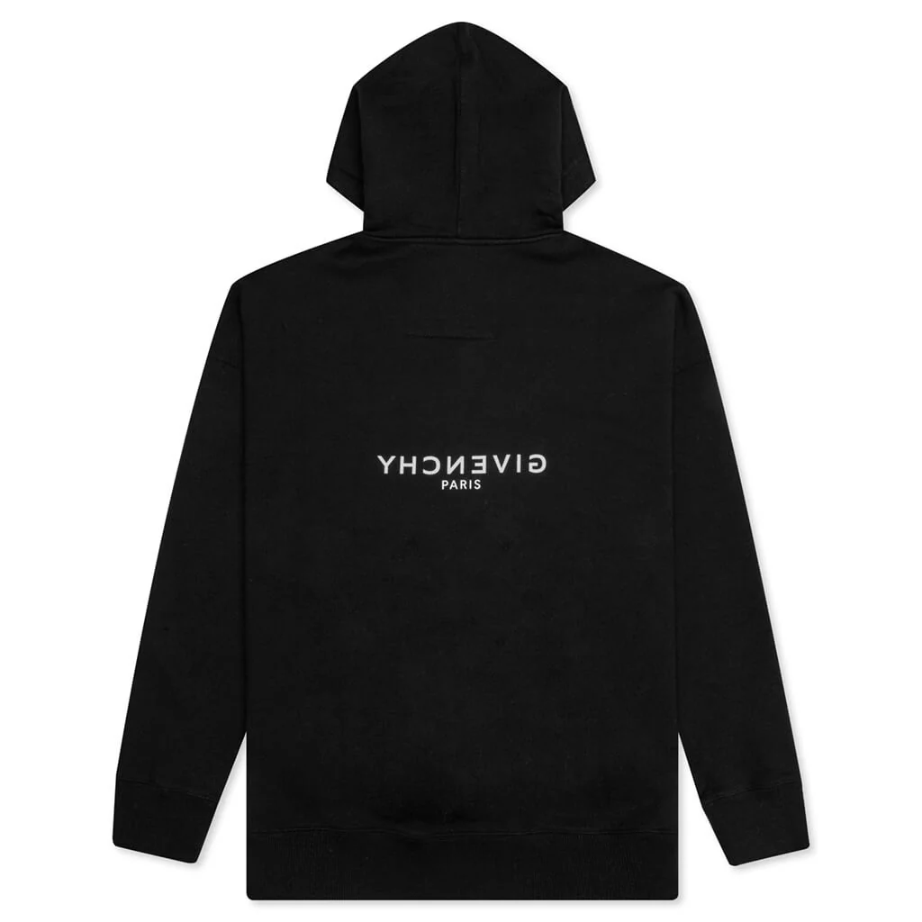 Printed Felpa Slim Fit Hoodie - Black - Image 2