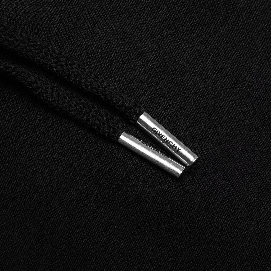 Printed Felpa Slim Fit Hoodie - Black - Image 5