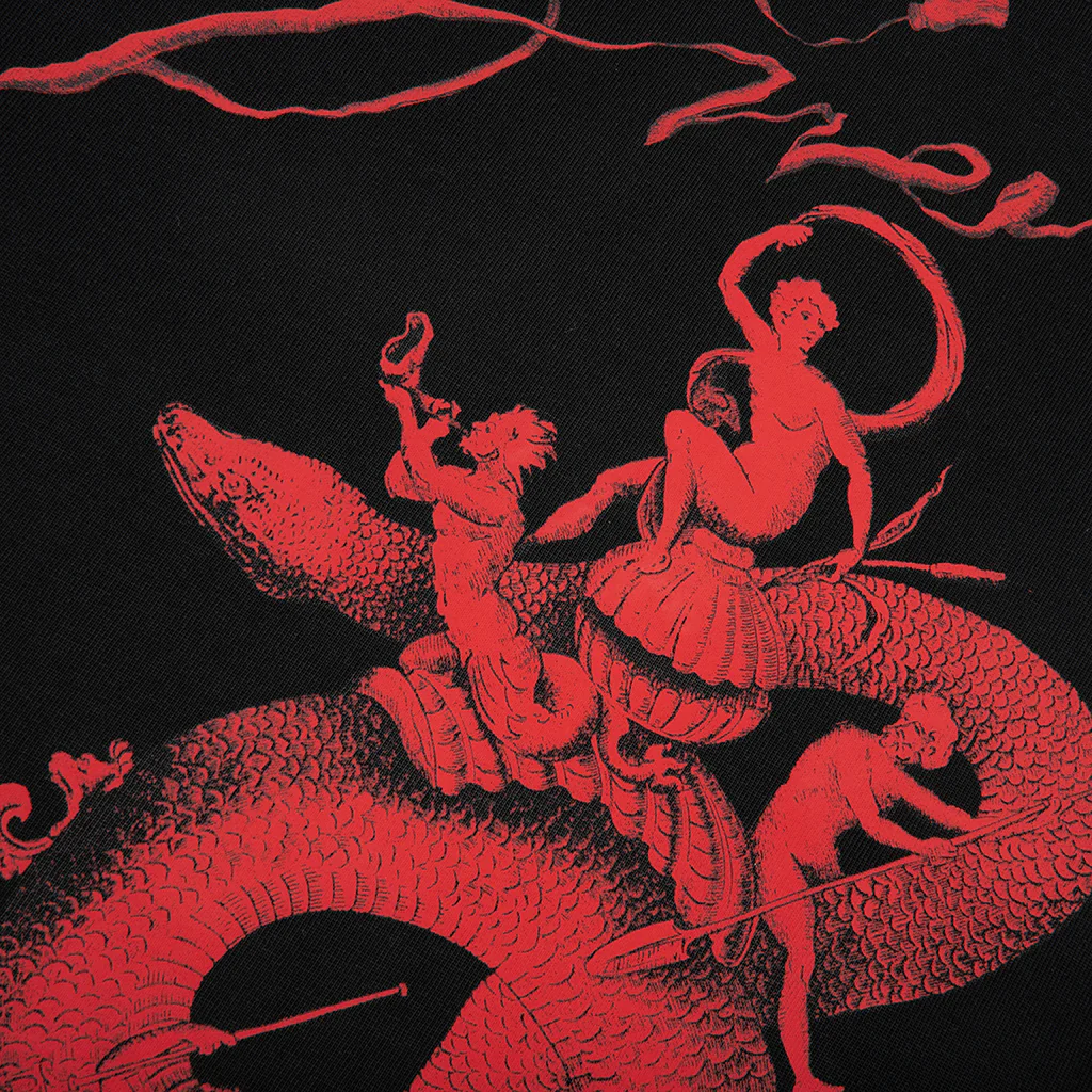 Chandelier and Snake Print Long Sleeve T-Shirt - Black - Image 5