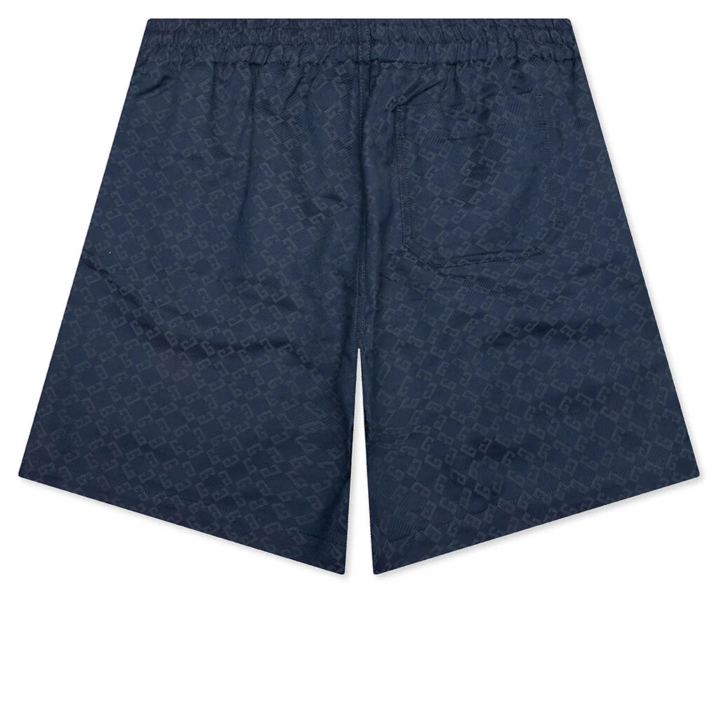 Shiny Monogram 72 Denim Bermuda Shorts - Grey/Blue - Image 2