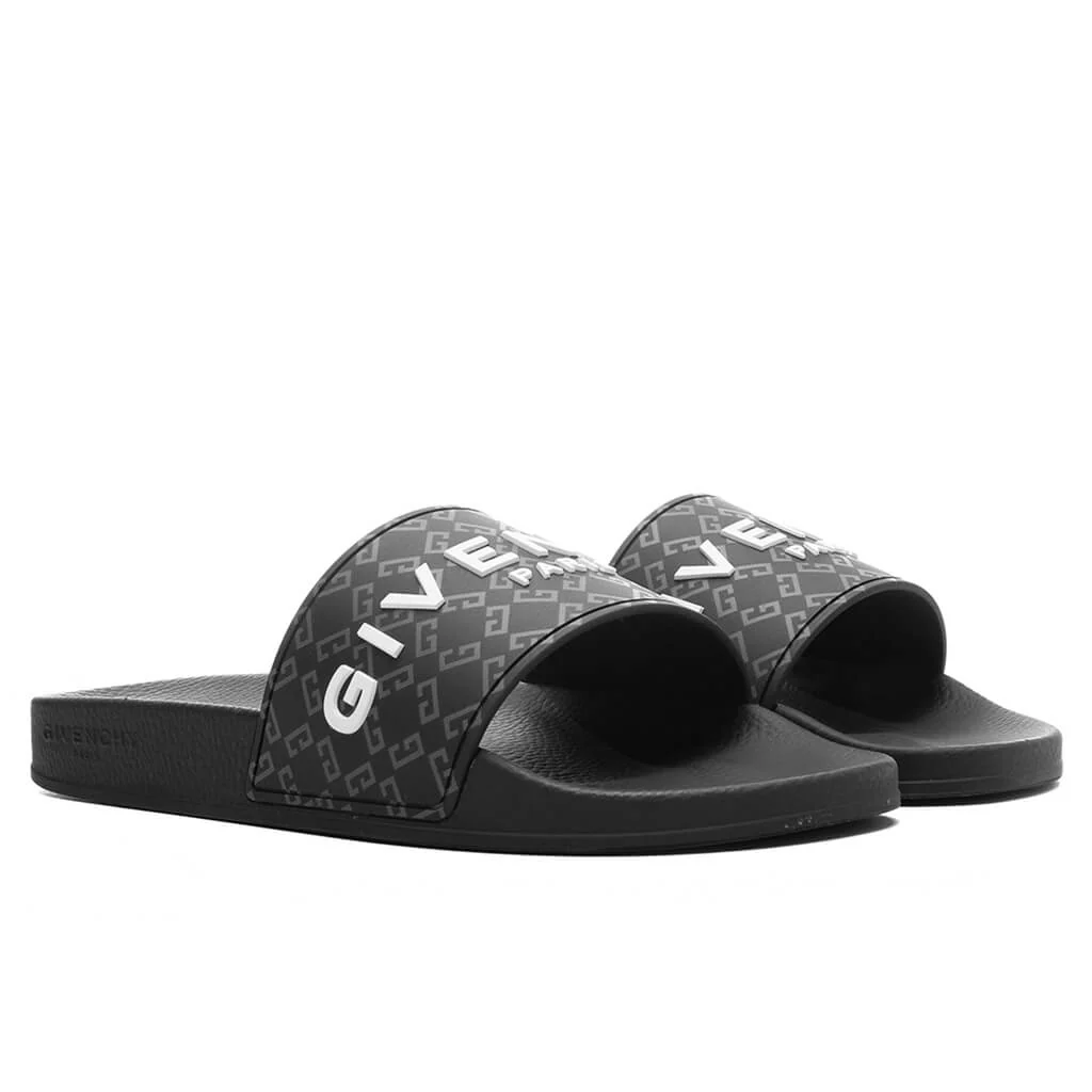Slide Flat Sandals - Black - Image 2