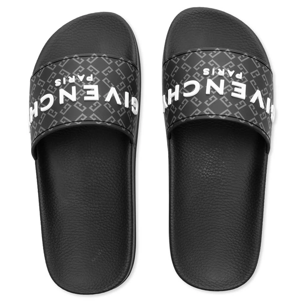Slide Flat Sandals - Black - Image 4