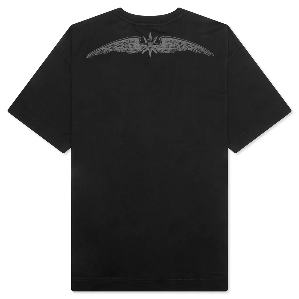 Wings Cotton T-Shirt - Black - Image 2