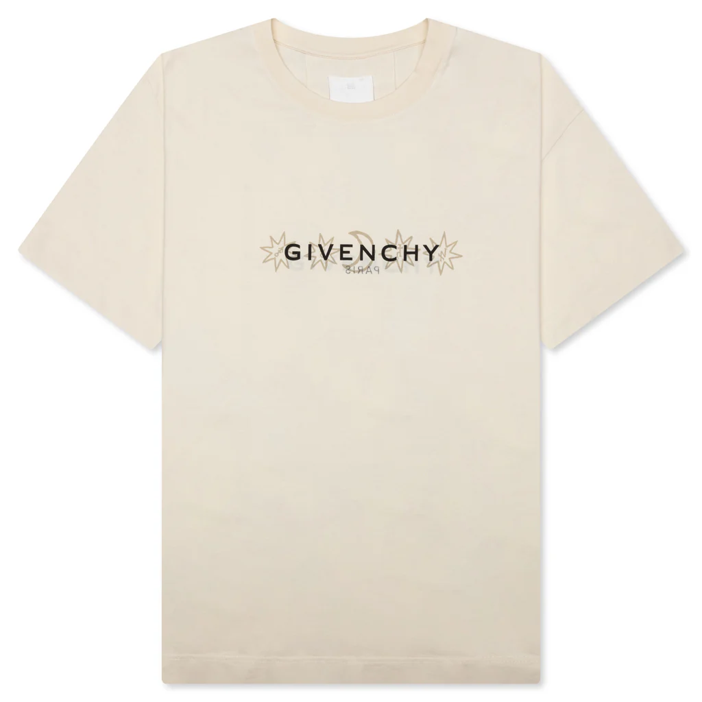 Reverse Cotton with Tarot Print T-Shirt - Ivory